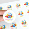 Personalised Superhero Easter Bunny Stickers | Custom Name Easter Stickers for Kids | Easter Gift Labels - Sticksy Prints Australia