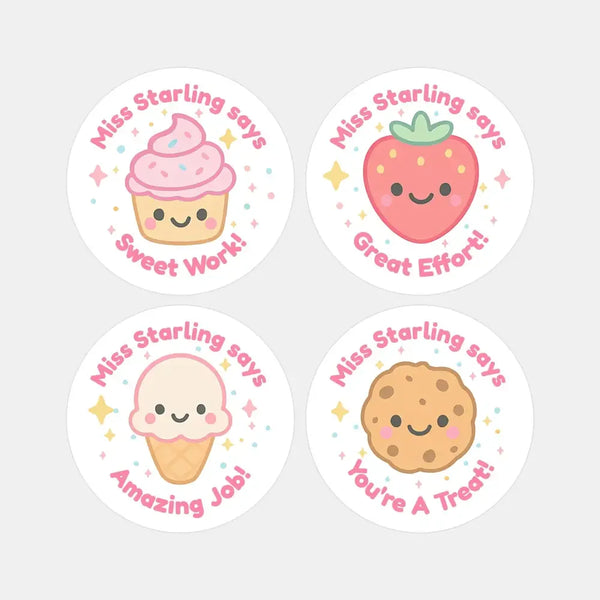 Personalised Sweet Treats Teacher Reward Stickers - Sticksy Prints Australia