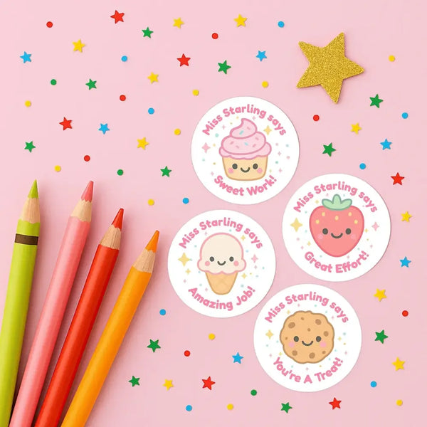 Personalised Sweet Treats Teacher Reward Stickers - Sticksy Prints Australia