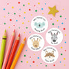 Personalised Teacher Reward Stickers Custom Name Label Cute Pastel Animals