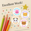 Personalised Teacher Reward Stickers – Cute Animal Classroom Praise Labels (Bunny Cat Panda Bear)