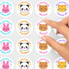 Personalised Teacher Reward Stickers – Cute Animal Classroom Praise Labels (Bunny Cat Panda Bear)