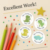 Personalised Teacher Reward Stickers – Cute Dinosaur Classroom Praise & Progress Labels