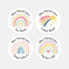 Personalised Teacher Reward Stickers Labels Pastel Rainbow & Shooting Star Set
