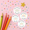 Personalised Teacher Reward Stickers – Pastel Rainbow Classroom Praise Labels Pack - Sticksy Prints Australia