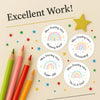 Personalised Teacher Reward Stickers – Pastel Rainbow Classroom Praise Labels Pack - Sticksy Prints Australia