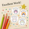 Personalised Teacher Reward Stickers Pastel Rainbow Set