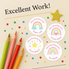 Personalised Teacher Reward Stickers – Pastel Rainbow & Star Classroom Motivation Labels - Sticksy Prints Australia