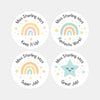 Personalised Teacher Reward Stickers – Pastel Rainbow & Star Classroom Praise Labels Set - Sticksy Prints Australia