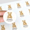 Personalised Teddy Bear Baby Shower Stickers – Neutral Beige Watercolour Favour Labels - Sticksy Prints Australia