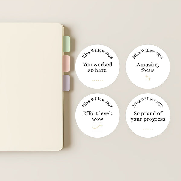 Personalised Teen Effort Stickers – Minimalist Progress & Focus Teacher Reward Stickers