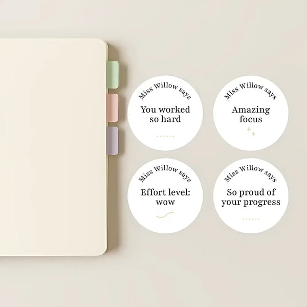 Personalised Teen Effort Stickers – Minimalist Progress & Focus Teacher Reward Stickers - Sticksy Prints Australia