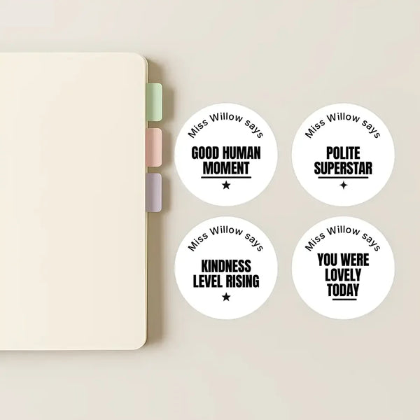 Personalised Teen Kindness Stickers – Minimalist Funny Teacher Reward Labels - Sticksy Prints Australia