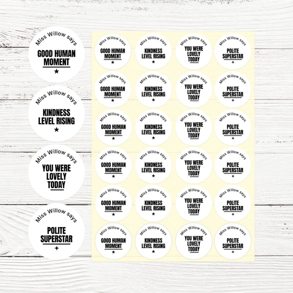 Personalised Teen Kindness Stickers – Minimalist Funny Teacher Reward Labels