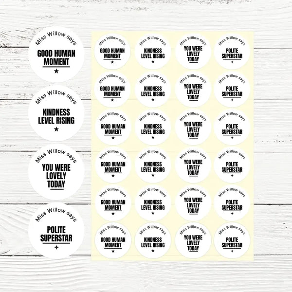 Personalised Teen Kindness Stickers – Minimalist Funny Teacher Reward Labels - Sticksy Prints Australia