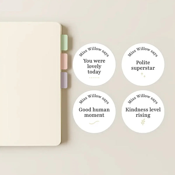 Personalised Teen Kindness Stickers – Minimalist Positive Behaviour Reward Stickers for Teachers - Sticksy Prints Australia
