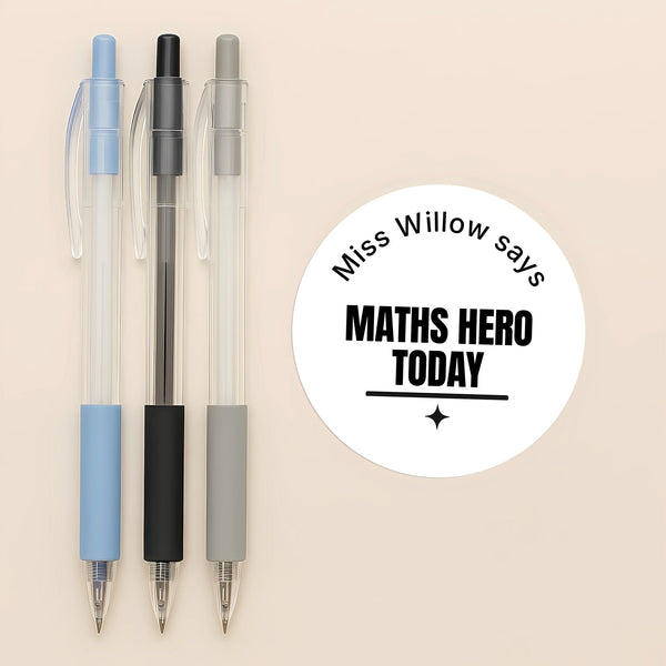 Personalised Teen Maths Stickers – Minimalist Funny Classroom Reward Labels