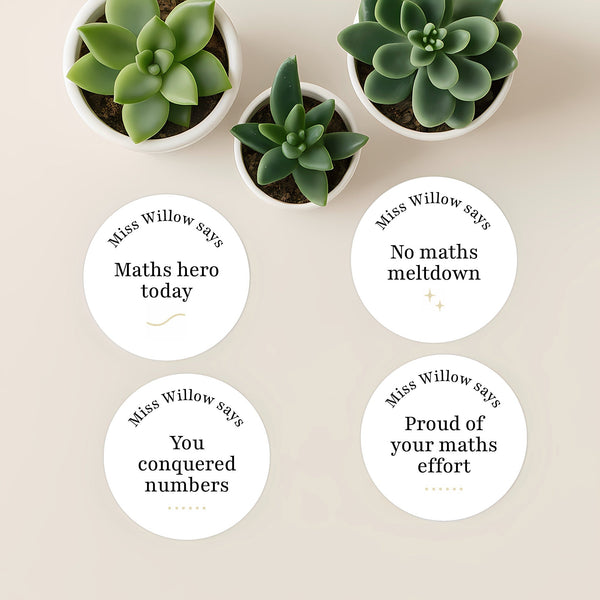 Personalised Teen Maths Stickers – Minimalist Funny Maths Reward Stickers for High School Teachers