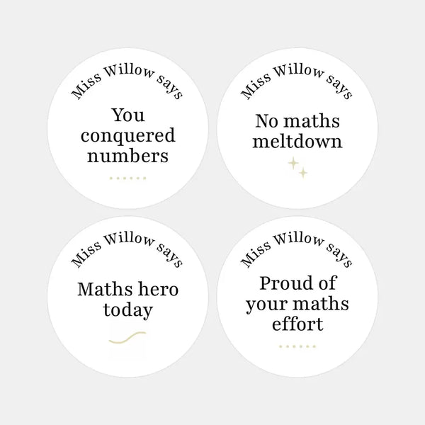 Personalised Teen Maths Stickers – Minimalist Funny Maths Reward Stickers for High School Teachers - Sticksy Prints Australia