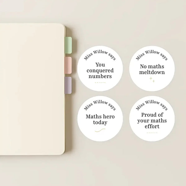 Personalised Teen Maths Stickers – Minimalist Funny Maths Reward Stickers for High School Teachers - Sticksy Prints Australia