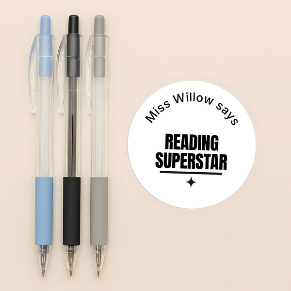 Personalised Teen Reading Stickers – Minimalist Funny Literacy Reward Labels