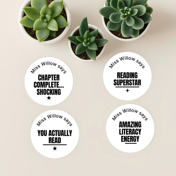 Personalised Teen Reading Stickers – Minimalist Funny Literacy Reward Labels