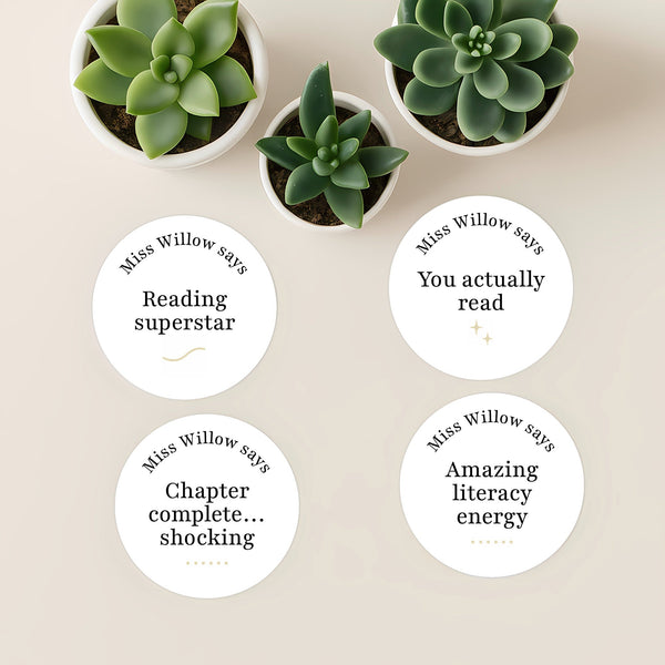 Personalised Teen Reading Stickers – Minimalist Funny Literacy Reward Stickers for High School Teachers