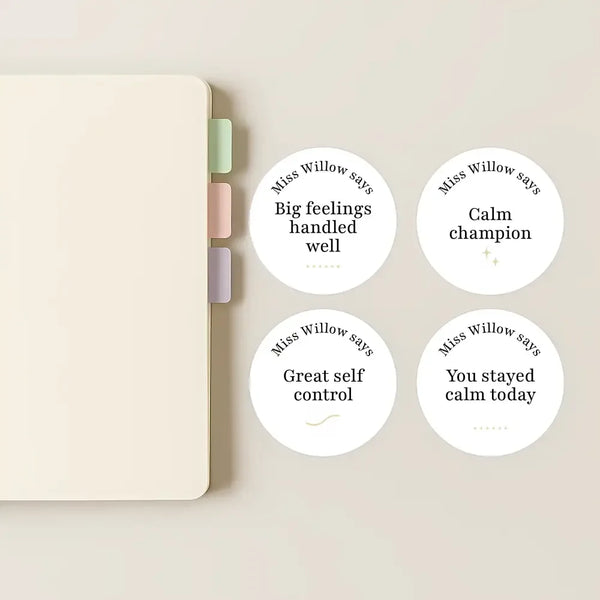 Personalised Teen Wellbeing Stickers – Minimalist Emotional Regulation Reward Stickers for Teachers - Sticksy Prints Australia