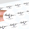 Personalised Thank You Wedding Stickers – Classic Script with Navy Heart