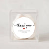 Personalised Thank You Wedding Stickers – Classic Script with Red Heart