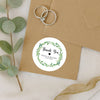 Personalised Thank You Wedding Stickers – Green Leaf Wreath Design