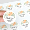 Personalised Wedding Thank You Stickers | Apricot & Ivory Rose Floral Design