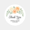 Personalised Wedding Thank You Stickers | Apricot & Ivory Rose Floral Design