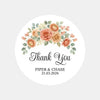 Personalised Wedding Thank You Stickers | Apricot Rose Floral Design - Sticksy Prints Australia