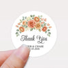Personalised Wedding Thank You Stickers | Apricot Rose Floral Design - Sticksy Prints Australia