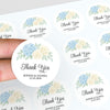 Personalised Wedding Thank You Stickers | Blue Hydrangea & Ivory Rose Floral Design