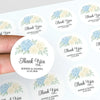 Personalised Wedding Thank You Stickers | Blue Hydrangea & Ivory Rose Floral Design - Sticksy Prints Australia