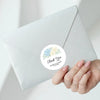 Personalised Wedding Thank You Stickers | Blue Hydrangea & Ivory Rose Floral Design - Sticksy Prints Australia