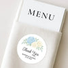 Personalised Wedding Thank You Stickers | Blue Hydrangea & Ivory Rose Floral Design - Sticksy Prints Australia