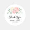 Personalised Wedding Thank You Stickers | Blush & Ivory Rose Floral Design