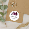 Personalised Wedding Thank You Stickers | Burgundy & Plum Floral Design