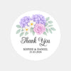 Personalised Wedding Thank You Stickers | Lavender Hydrangea & Lilac Rose Floral Design