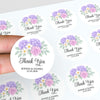 Personalised Wedding Thank You Stickers | Lavender Hydrangea & Lilac Rose Floral Design