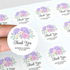 Personalised Wedding Thank You Stickers | Lavender Hydrangea & Lilac Rose Floral Design - Sticksy Prints Australia