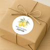 Personalised Welcome Baby Lemon Stickers – Watercolour Citrus Gender-Neutral Favour Labels