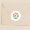 Personalised Welcome Baby Rainbow Stickers – Scandi Pastel Gender-Neutral Favour Labels