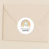 Personalised Welcome Baby Rainbow Stickers with Footprints – Scandi Pastel Gender-Neutral Favour Labels - Sticksy Prints Australia