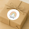 Personalised Welcome Baby Rainbow Stickers with Sunshine Rays – Scandi Pastel Gender-Neutral Favour Labels - Sticksy Prints Australia
