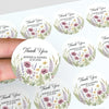 Personalised Wildflower Wedding Thank You Stickers | Rustic Meadow Favour Labels - Sticksy Prints Australia
