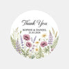 Personalised Wildflower Wedding Thank You Stickers | Rustic Meadow Favour Labels - Sticksy Prints Australia